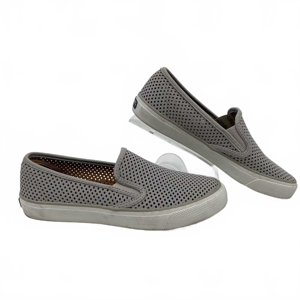 Sperry Gray Seaside Laser Cut Slip-On Sneakers | Women’s US7